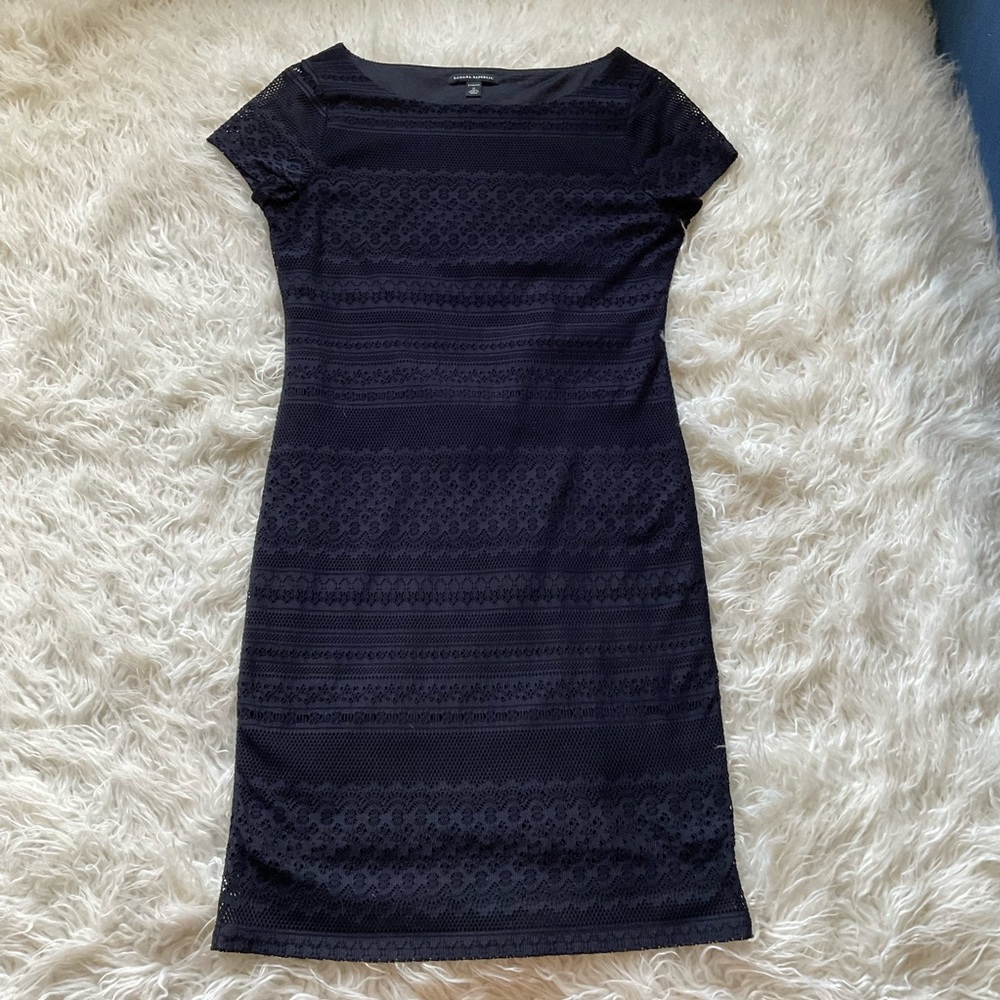 Banana Republic Navy Lace Crochet Sheath Dress